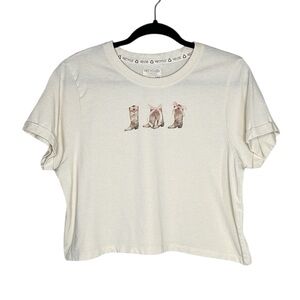 Cowboy Boots with Bows graphic print cropped tee size Medium